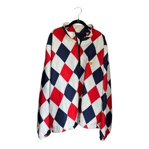 Louthmouth Half Zip Argyle Light Pullover Jacket Men’s XXL